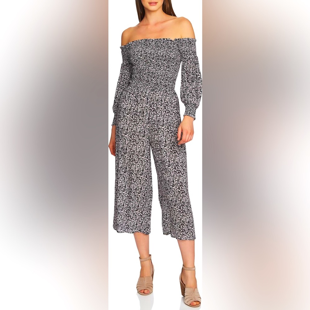 NWOT Revolve 1. State Smocked Off the Shoulder Wildflower Floral Jumpsuit Medium - Picture 1 of 9